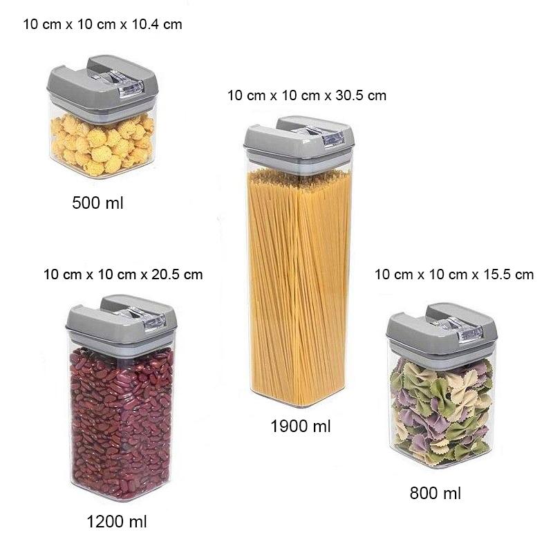 Boites à épices plastique avec couvercles sous vide dimensions