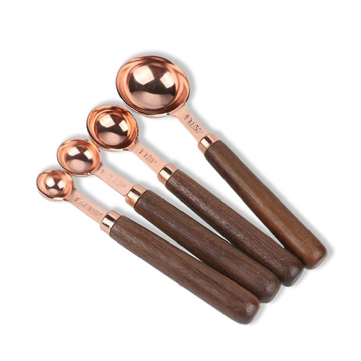 Lot De 3 Cuillères De Service Indiennes En Acier Inoxydable Et Cuivre – Élégance Authentique