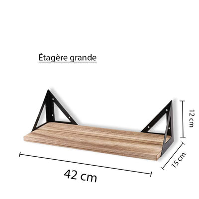 Étagère industrielle en bois dimensions grand format