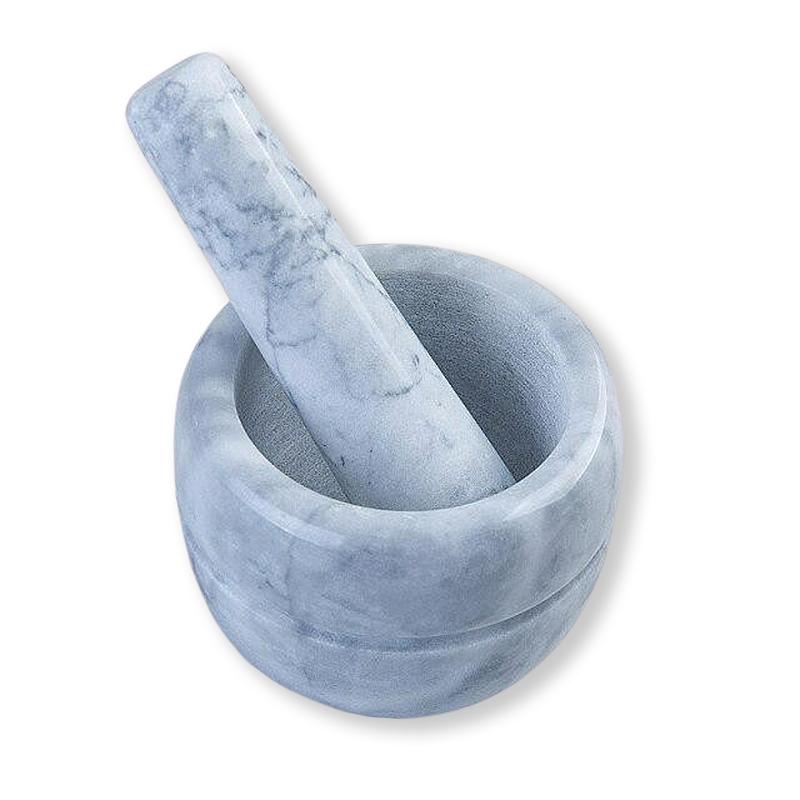 Mortier avec pilon en marbre naturel bleu 