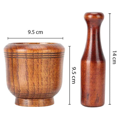 Dimension du mortier et pilon en bois naturel de Jujube