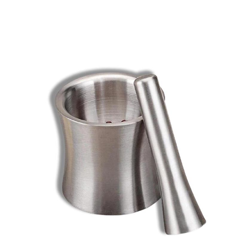 Mortier pilon design en inox | Ustensile pour épices | Manège épicé