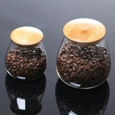 Bocaux en verre borosilicate  avec couvercle bois hermétique 