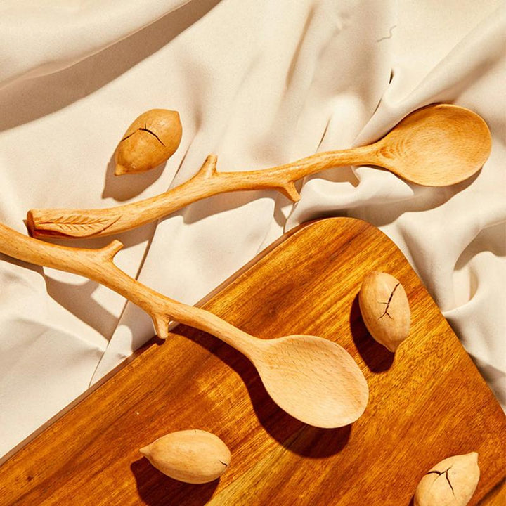 3 Ustensiles En Bois Anciens Cuillère à Moutarde, Presse Agrumes & Roulette à Pâtisserie - Le Palais Des Bricoles