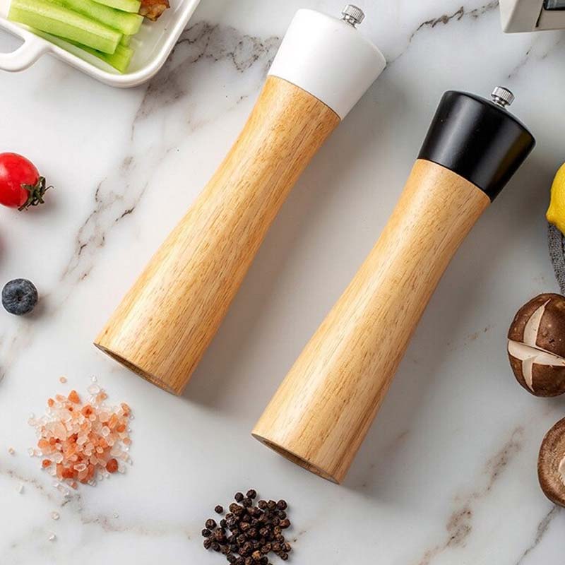 Moulins à Sel Et Poivre En Bois De Hêtre LARS NYSM - Broyeur Céramique Réglable, Design élégant Pour Cuisine - 7