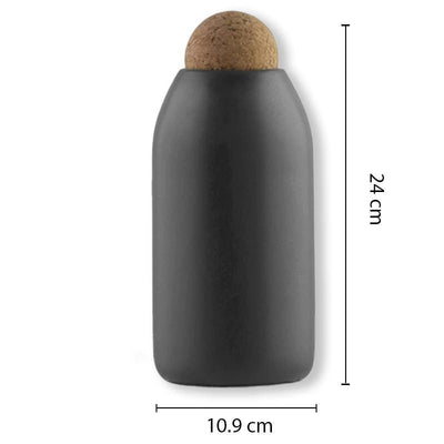 Pot à épices céramique polie grand noir dimensions
