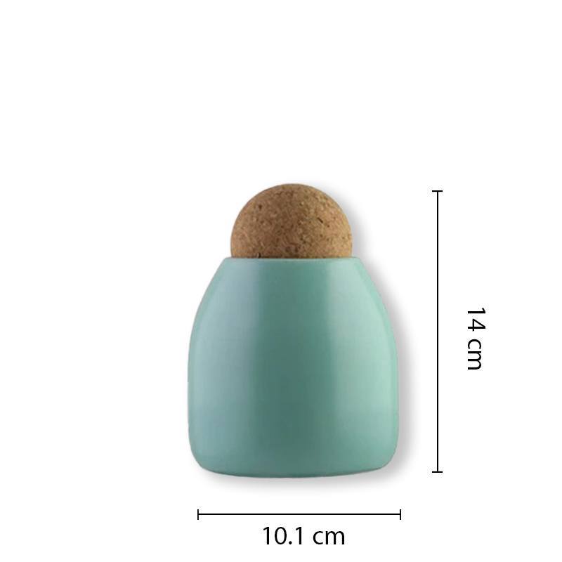 Pot à épices céramique polie verte petite dimensions