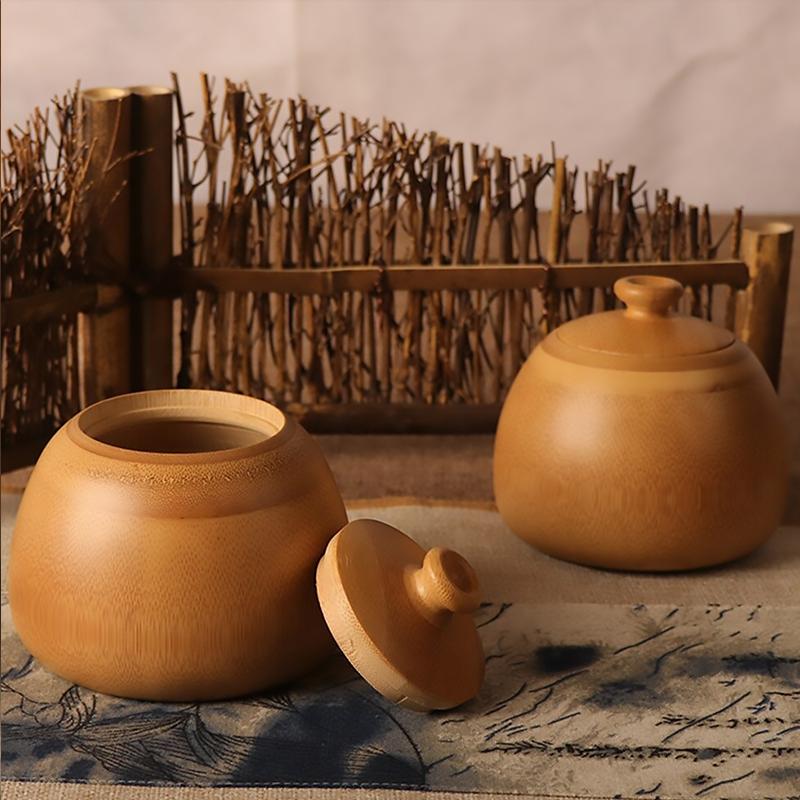 pot pour épices en bois de bambois
