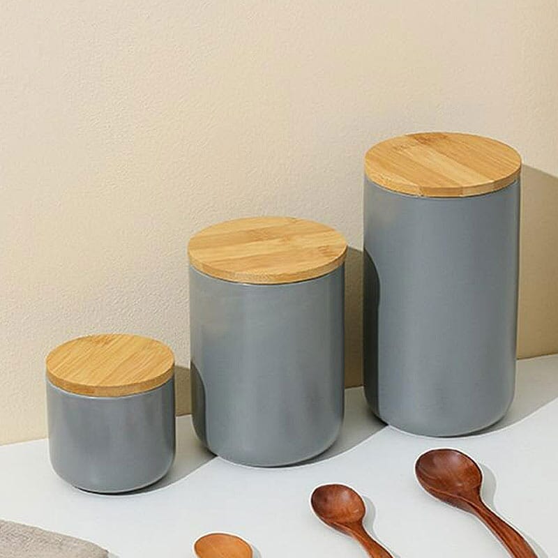 Boîte à épices En Céramique Avec Couvercle - Pour Sel, Poivre, Sucre…