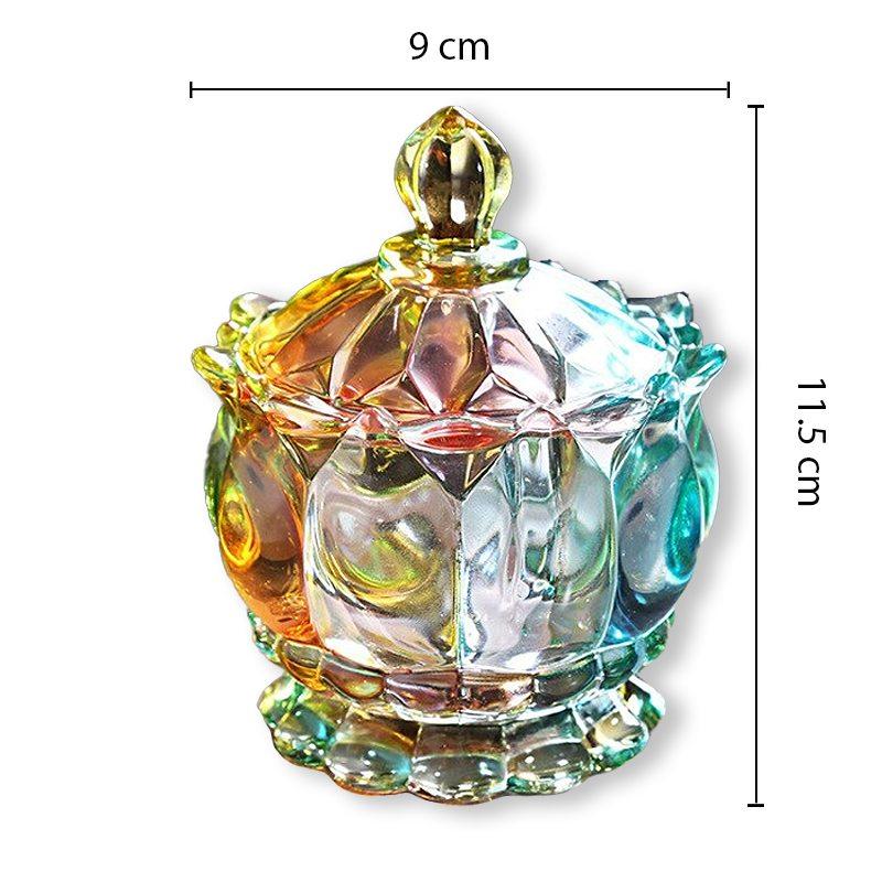 Sucrier En Verre De Cristal Élégant Avec Couvercle - Bocal Décoratif 260ml Pour Bonbons, Bijoux, Fêtes Et Mariages