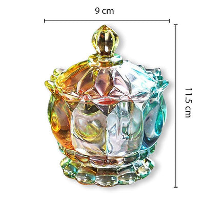 Sucrier en verre de cristal coloré couronne ultraviolet dimensions